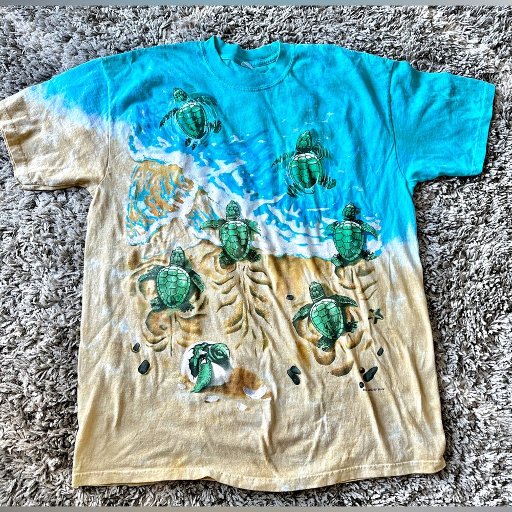Liquid Blue baby turtle front and back AOP t-shirt